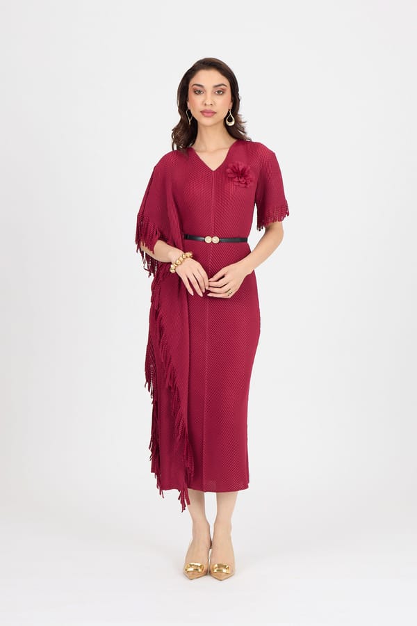 Giselle Drape Dress — Scarlet Sage