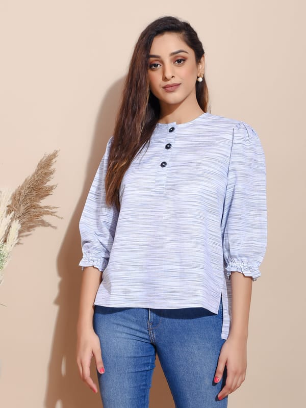 Stripe Linen Gerald Top — HOUSE OF FETT