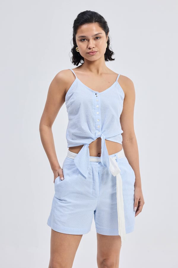 Regular Fit Shorts in Stripes — REISTOR