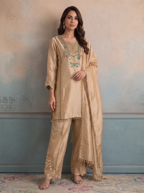 Phone Mauve Kurta Set — SUSHIL AGGARWAL