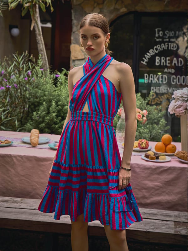 Nate Halter Stripe Dress — HOUSE OF FETT