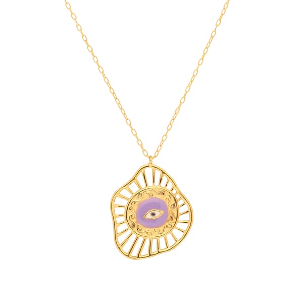 Evil Eye Neck Chain - Lavender — Azga