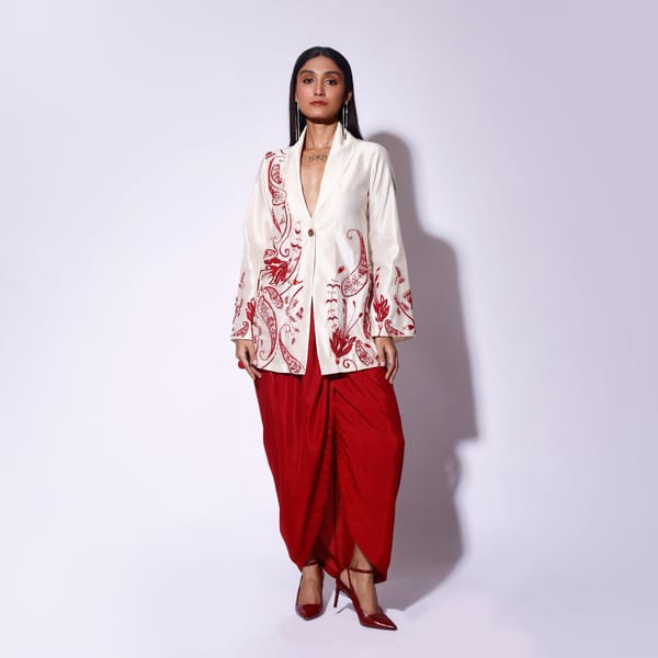 Silk Emb. Blazer — Kritika Murarka