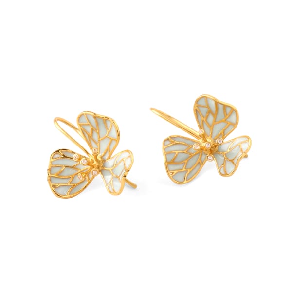 Tiny Fiore Earrings - Powder Blue — Azga