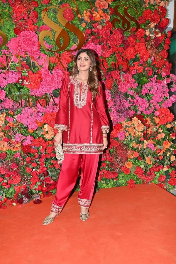 Deep Red Embroidered A-Line Kurta Set with Salwar and Dupatta — Sheetal Batra