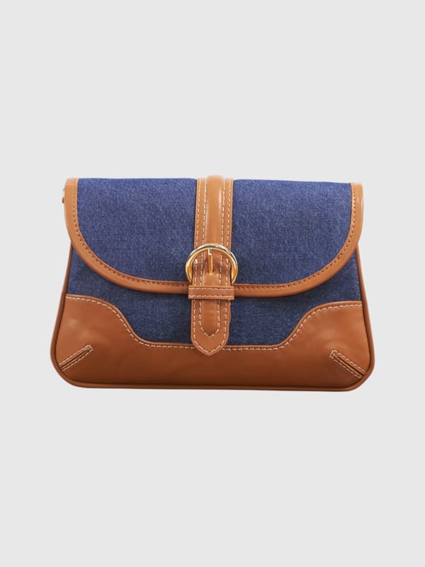Aura Sling - Dark Denim and Tan — The Gusto