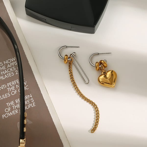 Noa Heart Chain Earrings — Cariove