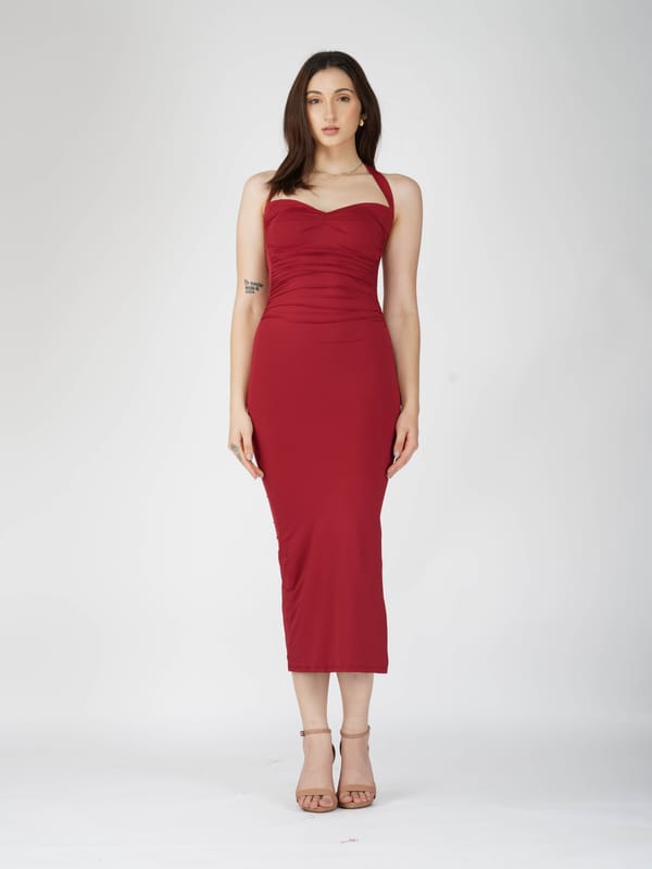 Red Sweetheart Neckline Dress - Ray Dress (Cherry) — Select Staples