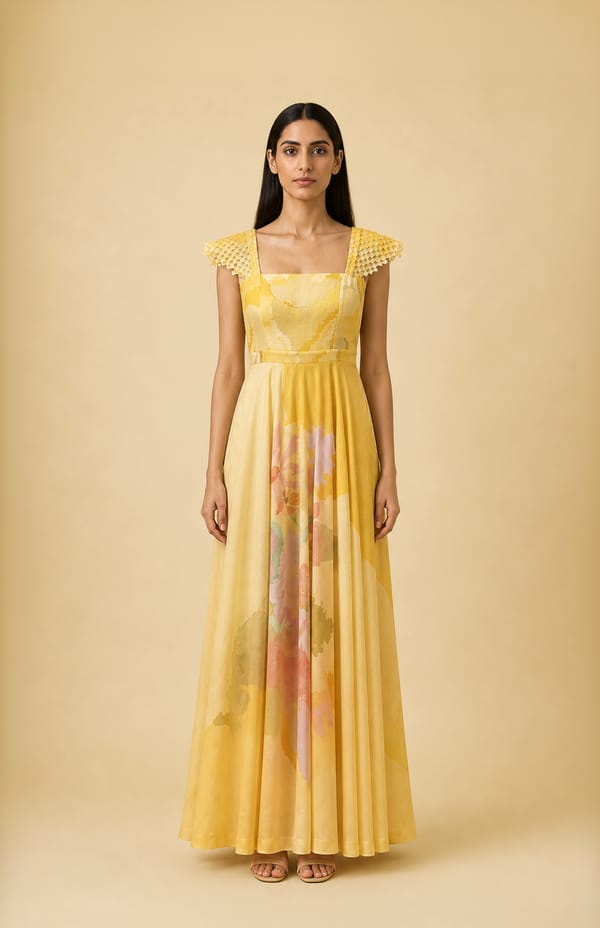 Ikat Cutwork Gown Dress — CLOS