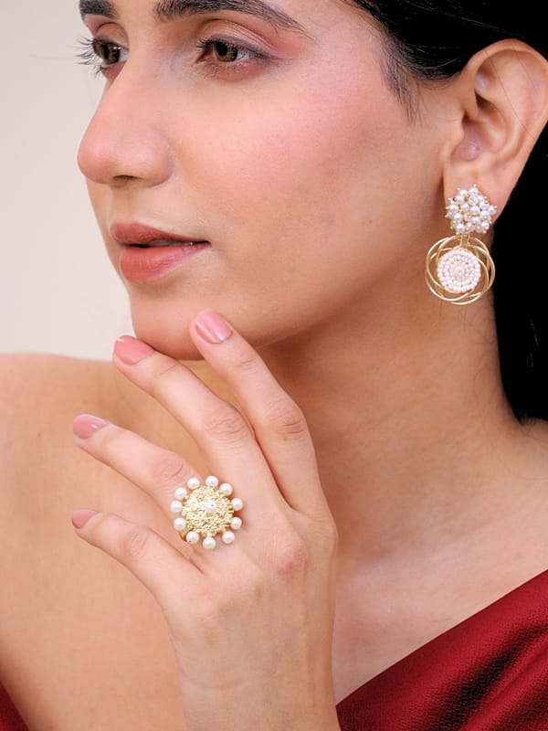 Gulrukh Earrings for Women 18K Gold Plated — Viana Jewels