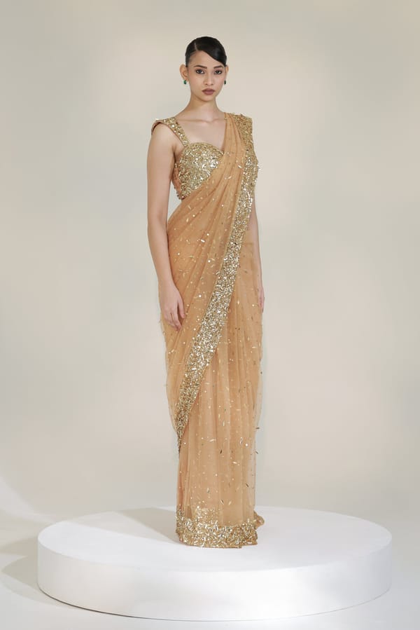 Golden Glam Saree — LIBAS CAFE