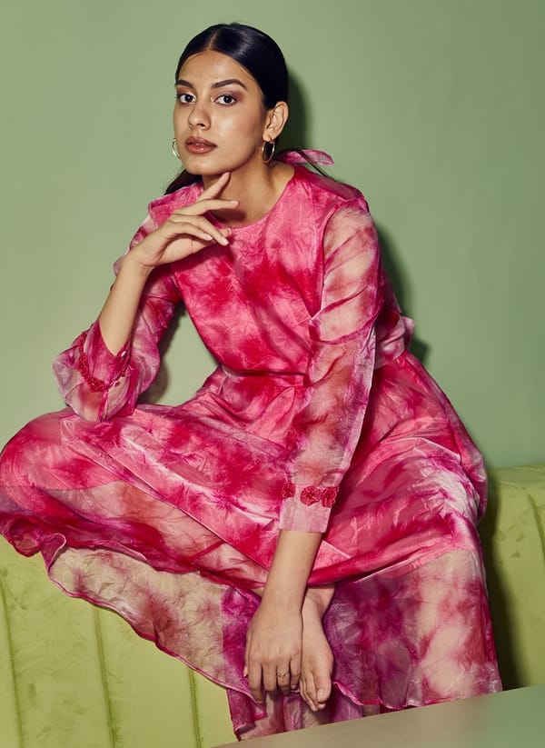 Pink Shaded organza dress — Itara an another