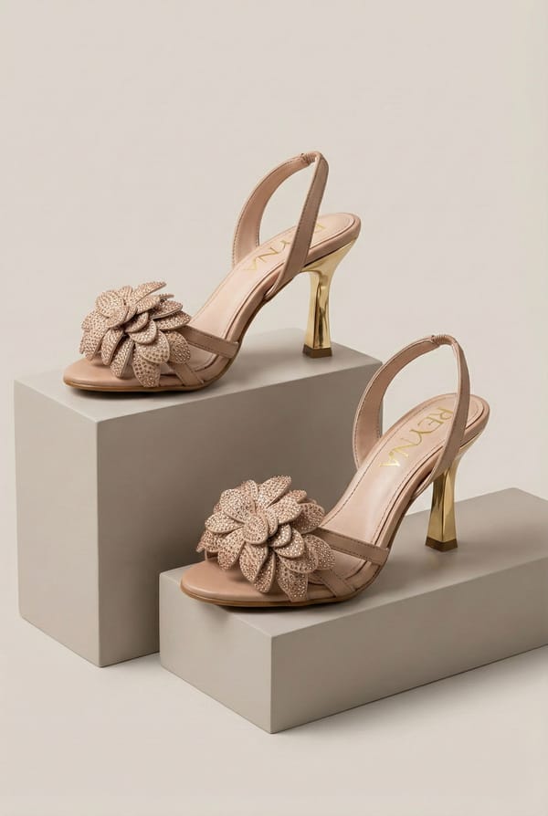 Blush Flower Ankle-Strap Sandal — Reyna