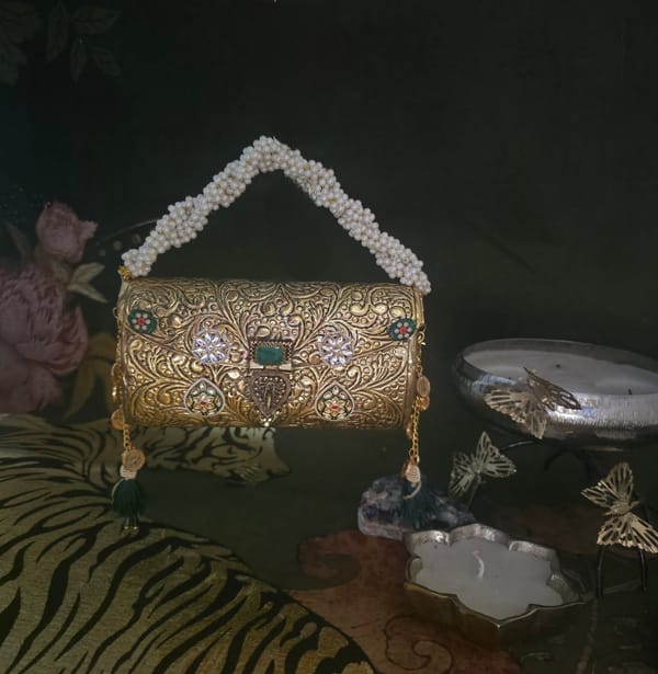 Arwa Bag In Antique Gold — Adwita