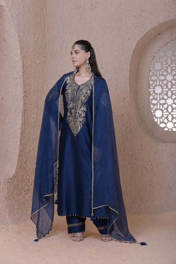 Rangrez Heavy Neck Long Kurta Set — LABEL NITI BOTHRA