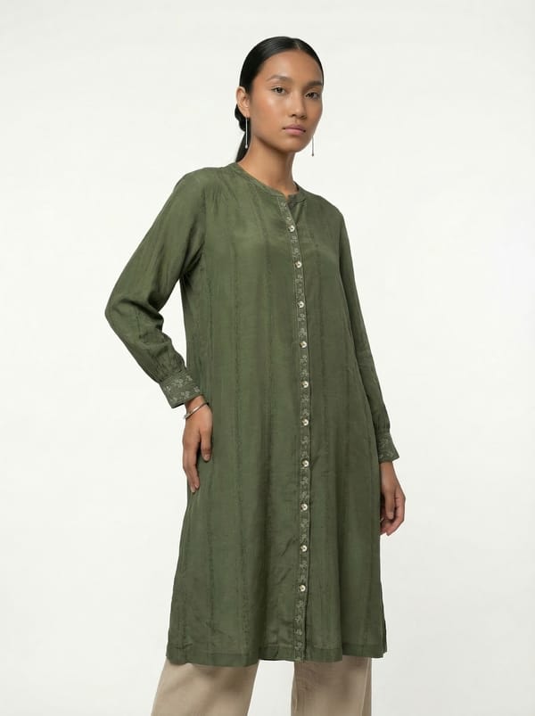 Emerald Pause Tunic - Green — SAUNDH