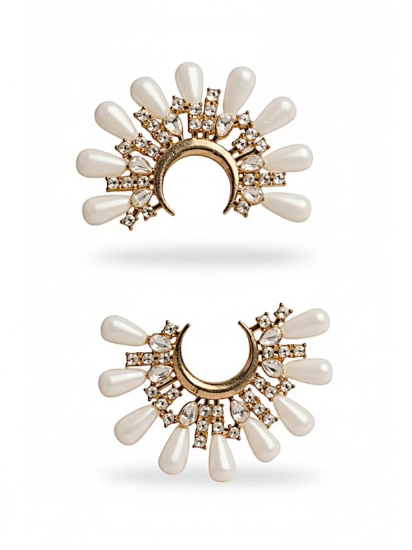 Half Moon Flower Earrings — Cao Jewellery