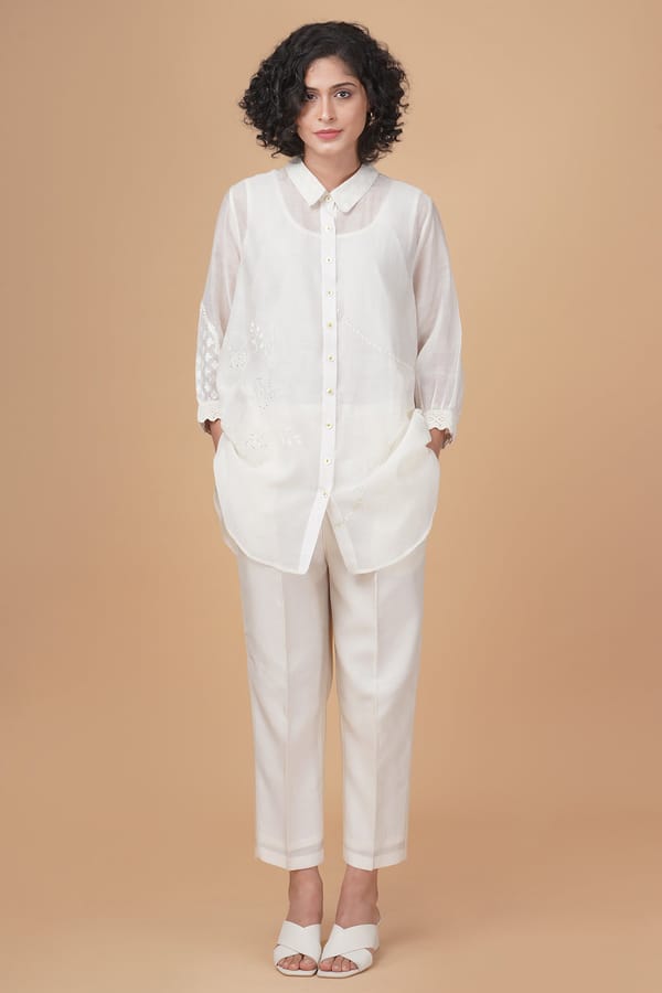 Azisai Embroidery Shirt And Straight Pant — Arcvsh Pallavi Singh
