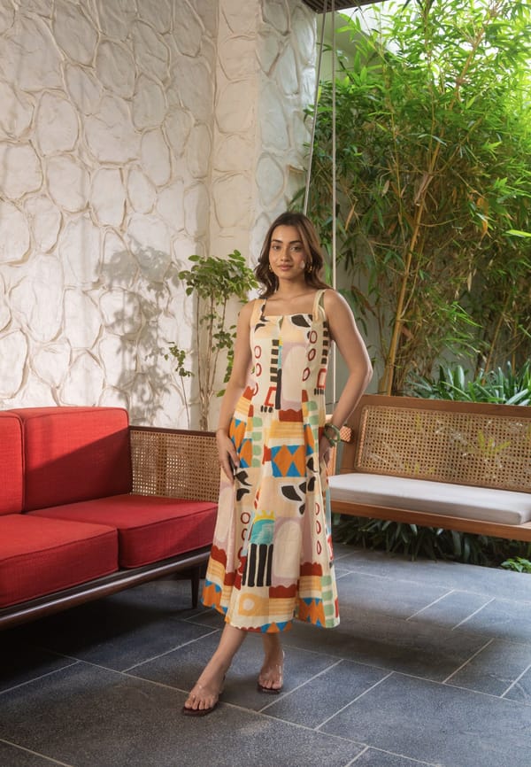 Barcelona Square Neck Midi Dress — BEYOND TARA