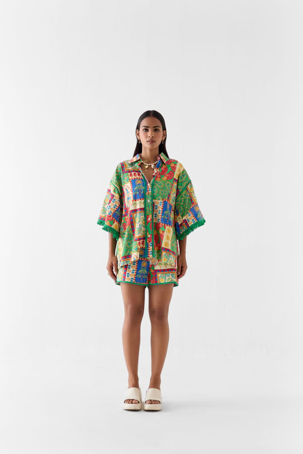 Multicolor Printed Shirt and Shorts Co-ord Set — Studio Rigu