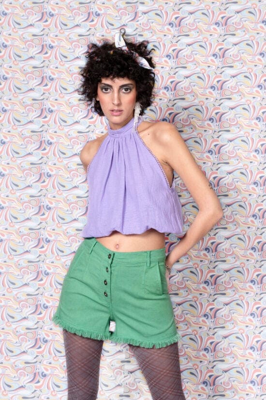 Tipsy Mermaid Turtleneck Blouse — Beach Bum