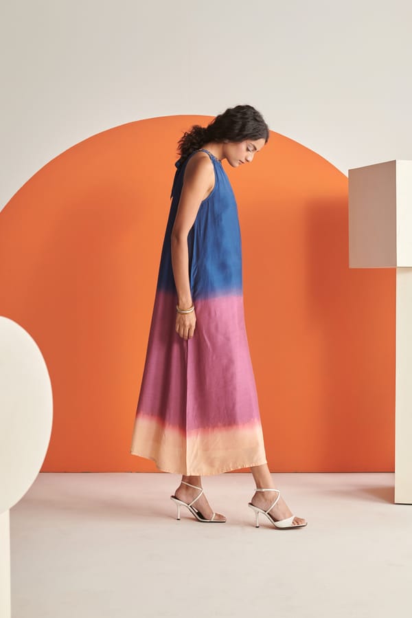 Lara Blue Rose Ombre Halter Dress — Shop Roho