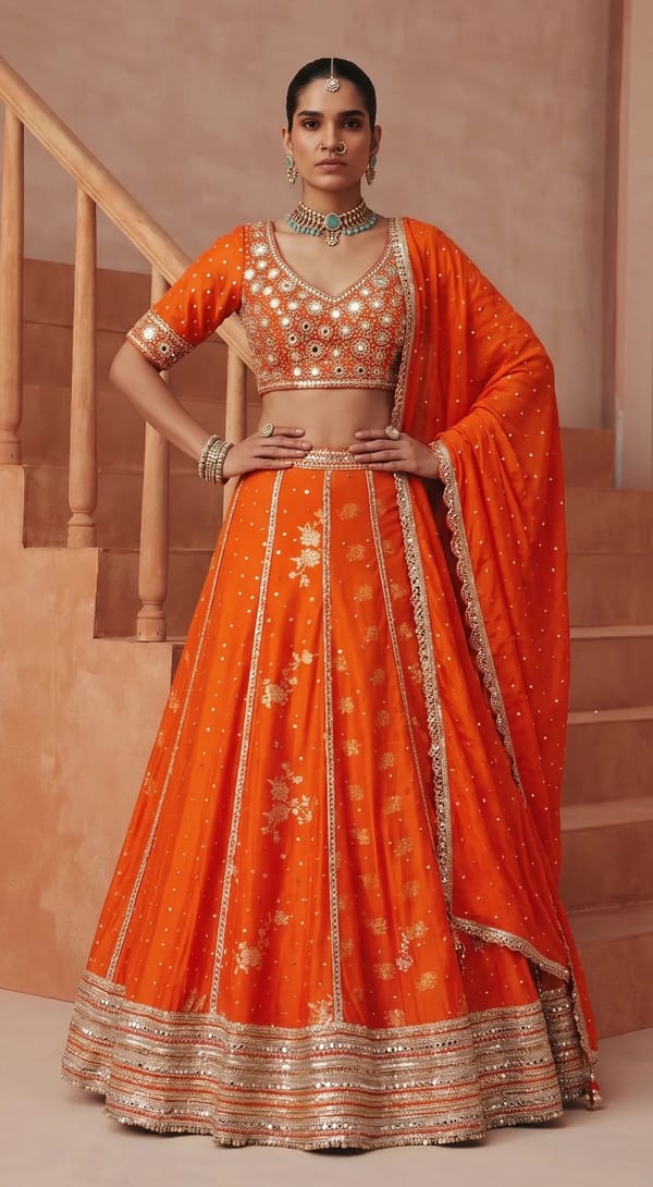 Eclat Embroidered Lehenga Set — Basanti Kapde aur Koffee
