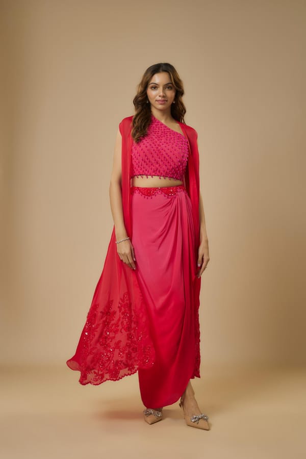 Ombre Embroidered Drape Set — EWOKE STUDIO
