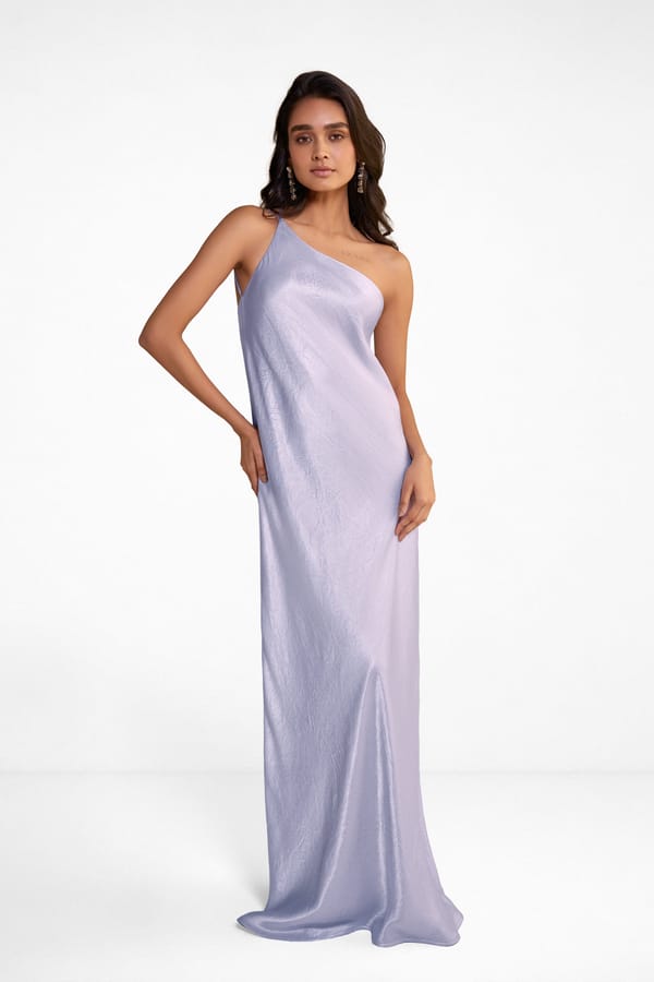 One Shoulder Satin Gown — Dash and Dot