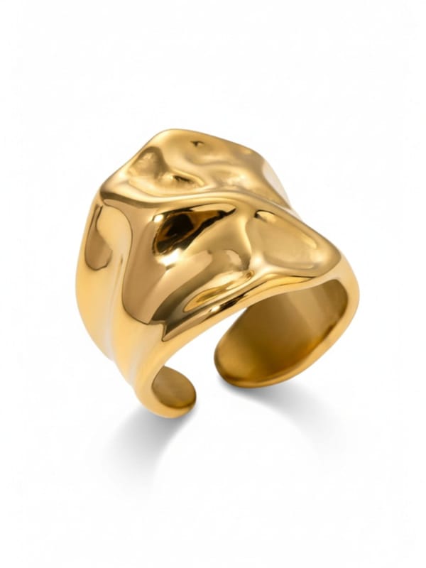 Gold Polish Statement Open Ring — Cao Jewellery