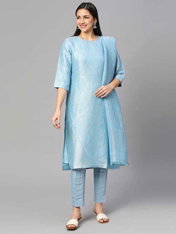 Brocade Floral Design Kurta — Cloth Haus