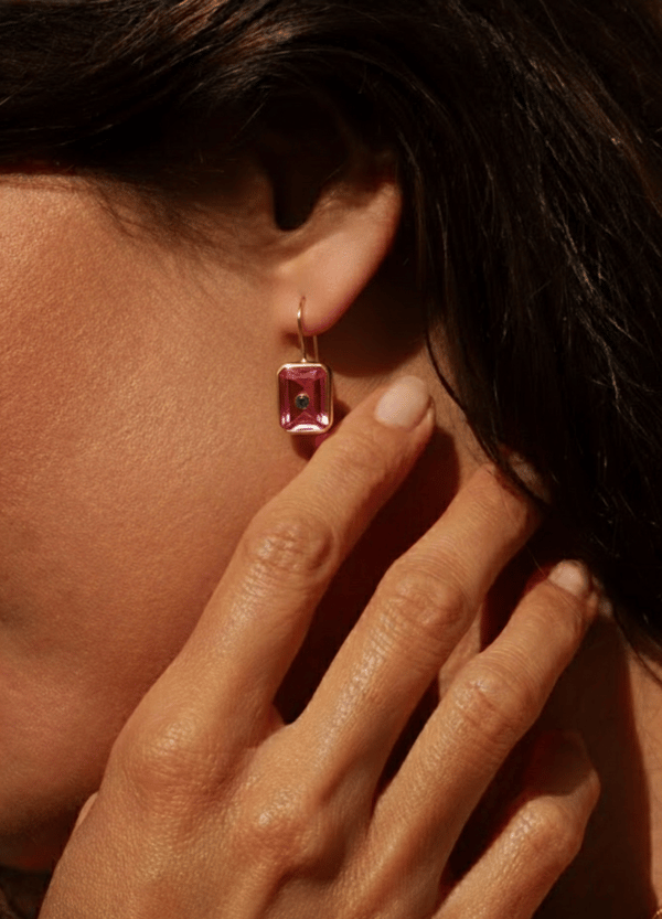 Gizelle Pink Hydro Earrings — Swirl