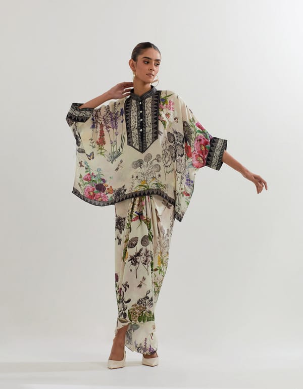 BOTANICAL TOP WITH SKIRT — Kavita Bhartia