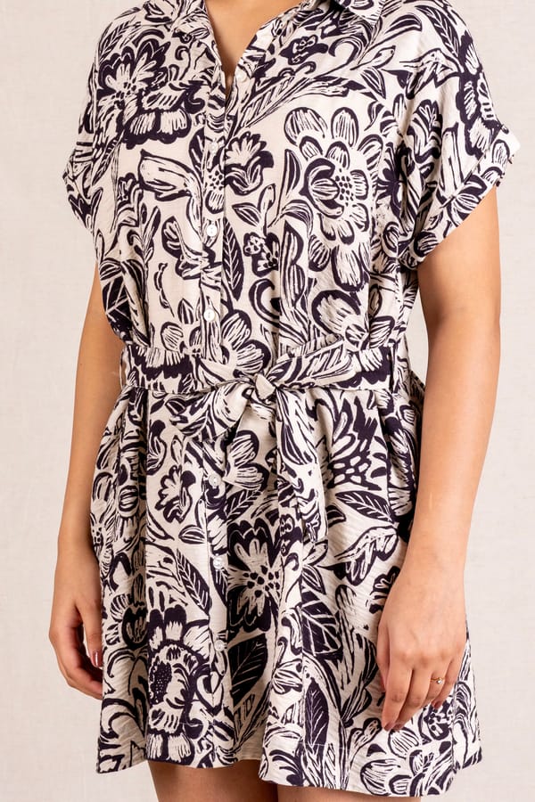 Black Floral A-line Dress — Move About Effortlessly