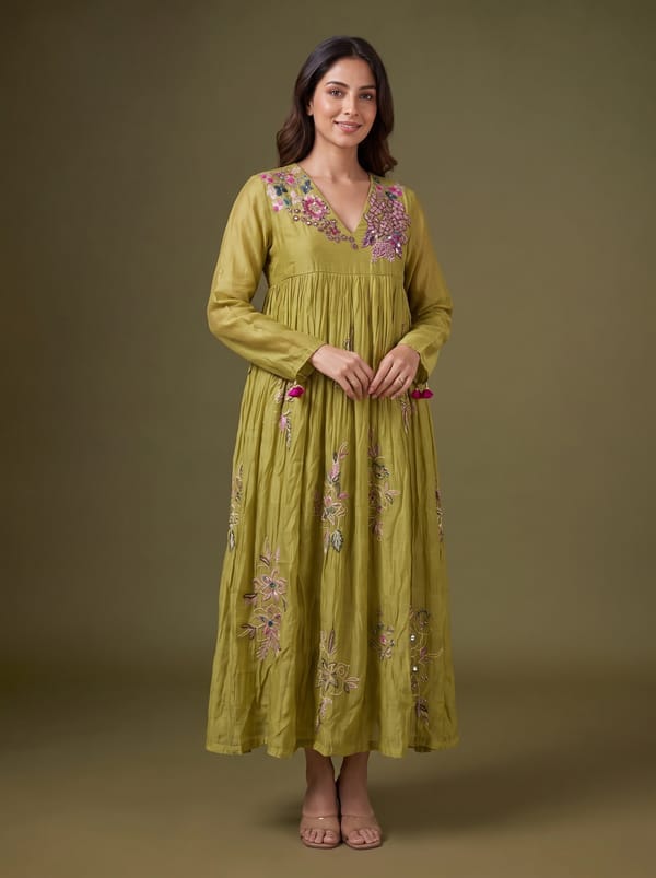 Suhavi Pink/Mustard — KHATUBA (THAKUR EXCLUSIVE)