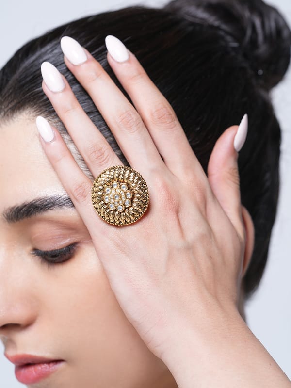 Big Round White Antique Ring — Cao Jewellery