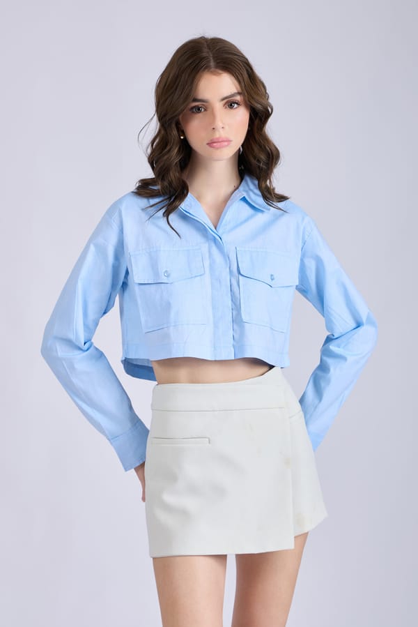 Sky Crop Shirt with Front Pockets � CITRUS — Select Staples