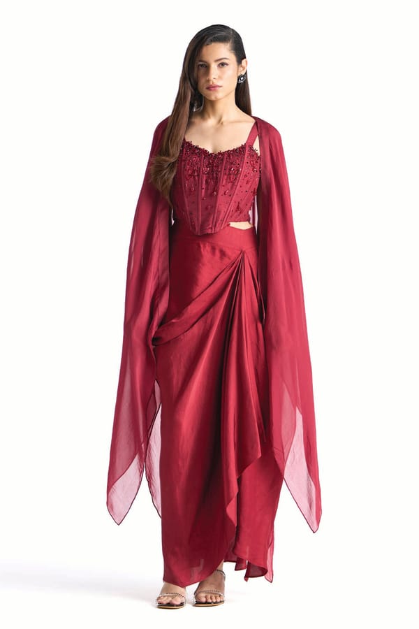 Blair Skirt Set With Cape — Our Love