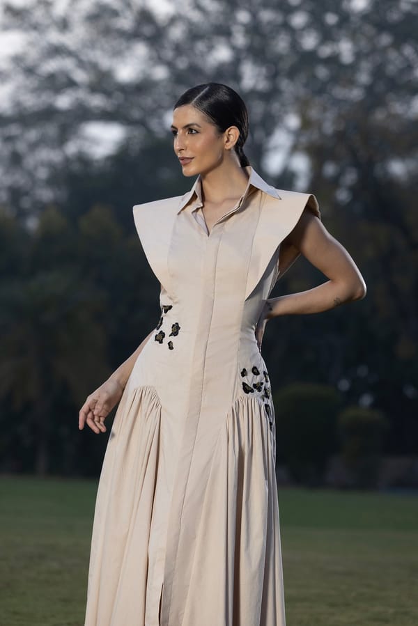 The sand dune leopard dress — AMRTA BY GUNEET KONDAL