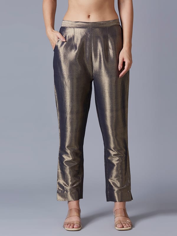 Brocade Diamond Dobby Navy Pant — Cloth Haus