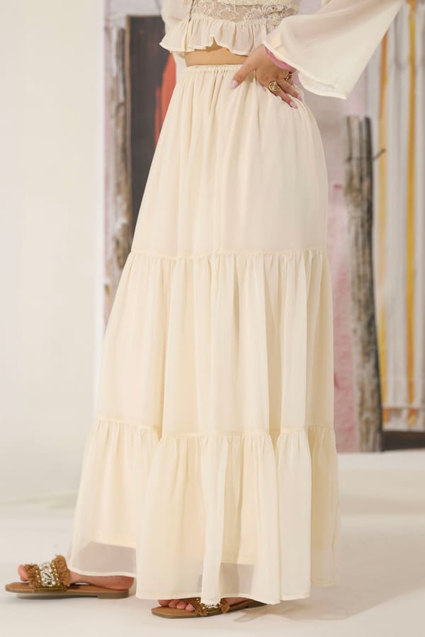 Ivory Grace Maxi Skirt — The Clothing Factory