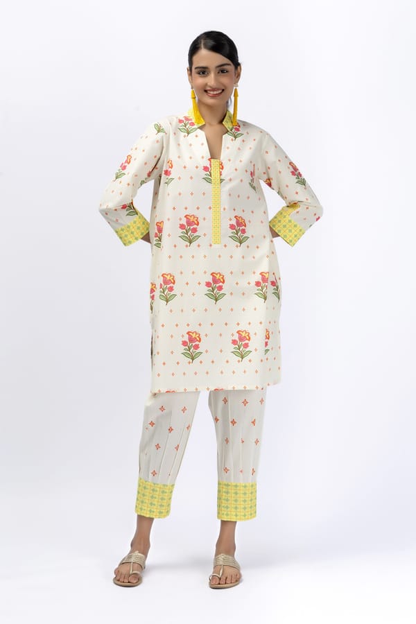 Roses Booti Shirt + Barrel Pants Set — Jungle Marigold