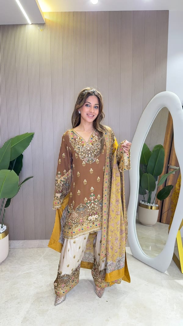 Rooh - Kurti with Farshi salwar & Dupatta — Surkh Syahi