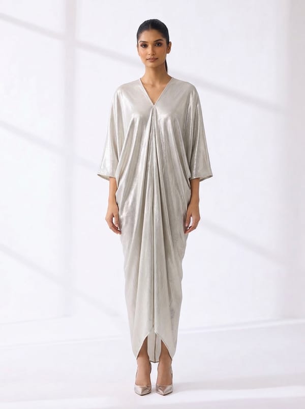 Drape Cowl Kaftan Ivory — Dash and Dot
