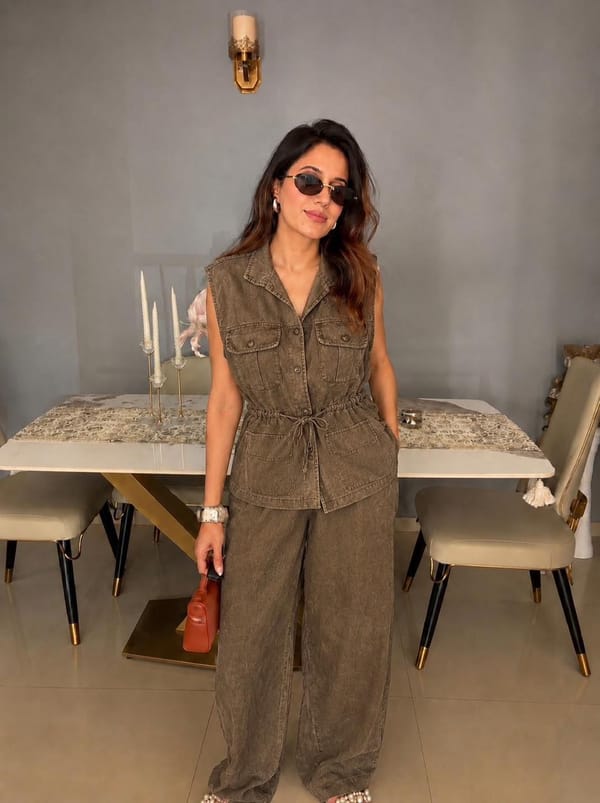 Sleeveless Utility Denim Co-Ord Set — CLOSET AFFAIR