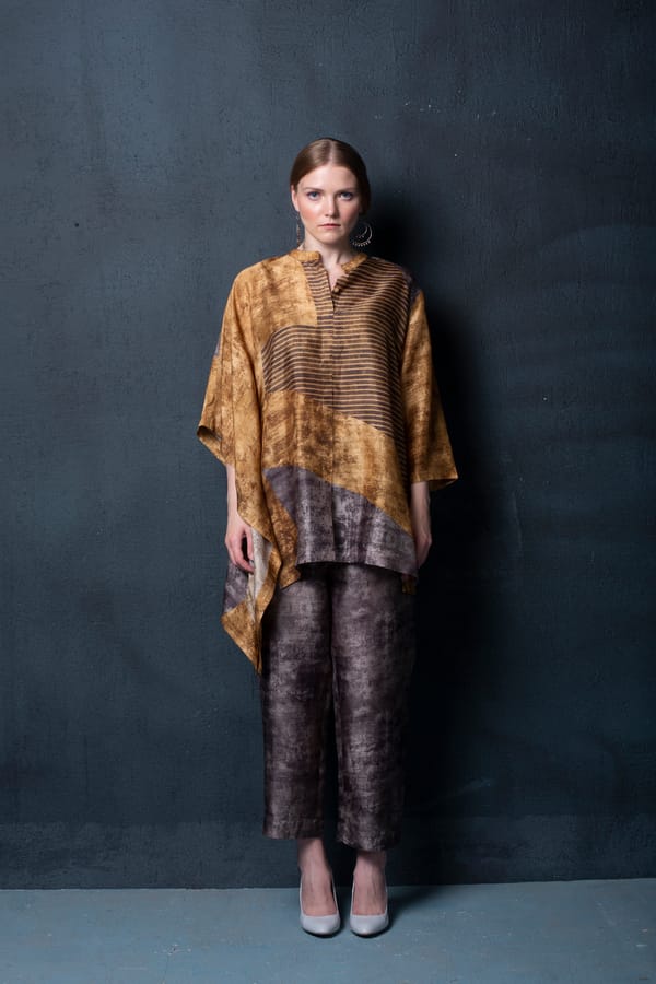 Gold/Brown Dupion Silk Kurta Set — CLOS
