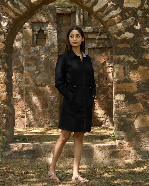 Keiko Relaxed fit Drawstring Shirt Dress — The Good Rebel