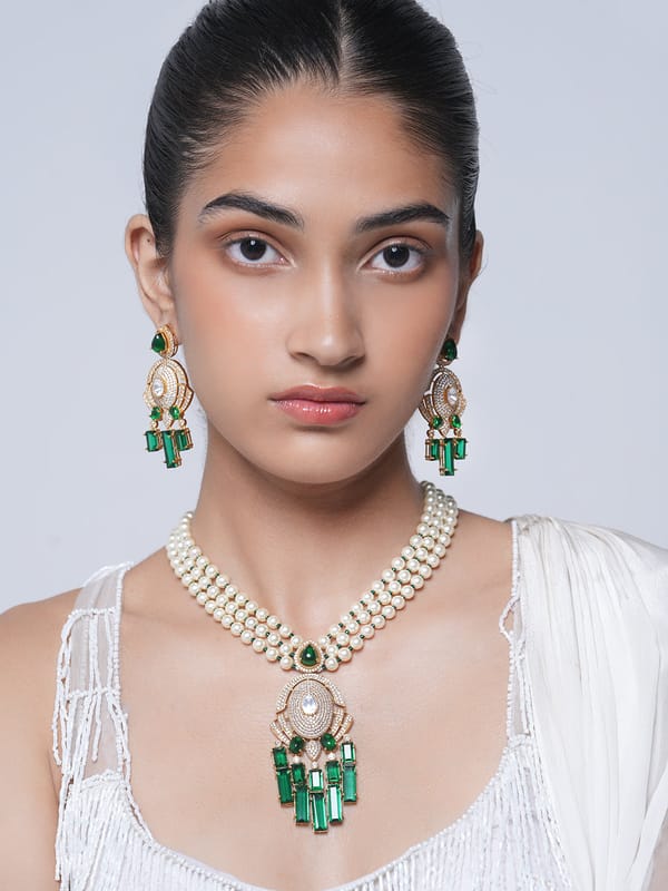 Designer Necklace with Pearl Mala — Cao Jewellery