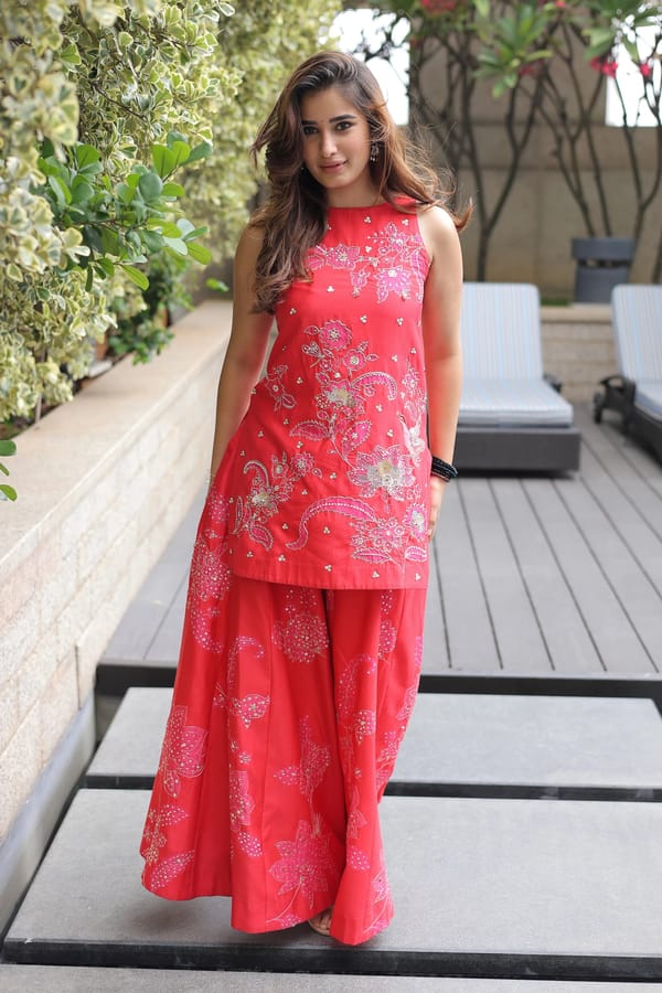 Halo Kurti Set � Red — Paulmi and Harsh