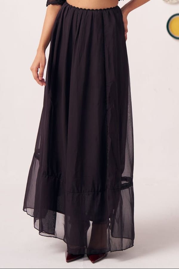 Aaira Black Maxi Skirt — Western Era